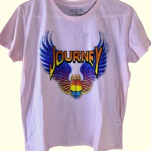 Journey Band Tee NWT Women’s XL Burnout Pink Graphic Short Sleeve Tee Shirt
